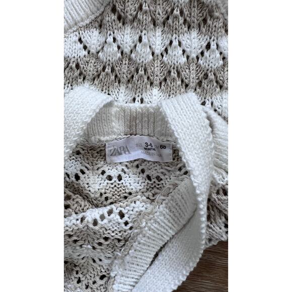 Zara Crochet Knit Romper - Size 3-6m - Picture 3 of 3